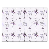 Pretty Ballerina Any Name Purple Birthday Tissue Paper