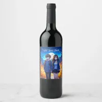 Happy Halloween | Anime Couple Holding Hands Wine Label