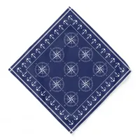 Nautical Ships Compass Anchors and Rope Blue White Bandana