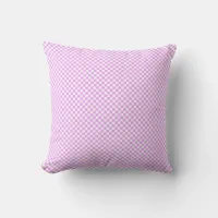 Pink White Square Tiles Throw Pillow