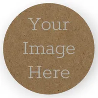 Create Your Own Dark Brown Kraft Paper Board Print Classic Round Sticker