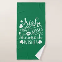 Irish Kisses and Shamrock Wishes Bath Towel