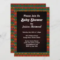 Aztec Tribal Abstract Colorful Baby Shower Chevron Invitation