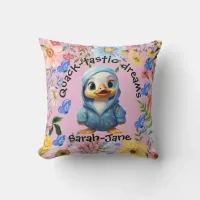 Dreamy Duckling Personalized Throw Pillow