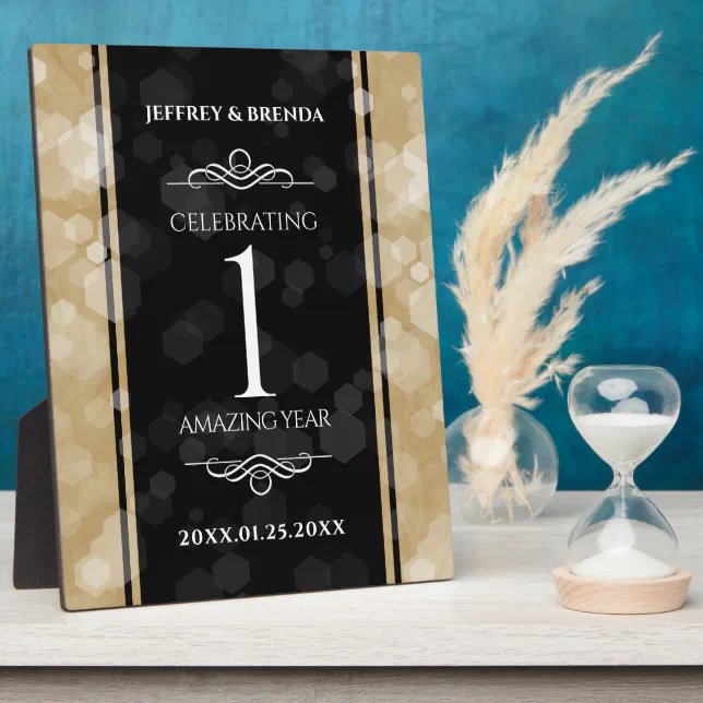 Elegant 1st Paper Wedding Anniversary Celebration Plaque