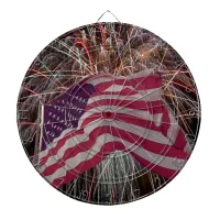 American Flag and Fireworks Dartboard