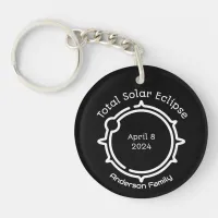 Total Solar Eclipse 2024 Modern Minimal   Keychain