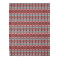 Southwest Mesas Turquoise & Red Twin Duvet Cover