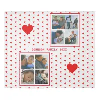 Photo Collage Personalized Family Red Hearts King Duvet Cover