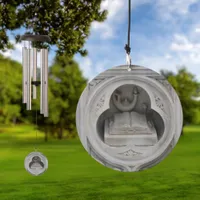 Bible and Oil Lamp 3D Stone Carving NYC Wind Chime