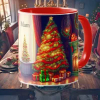 Traditionally Vintage style Christmas tree  Mug