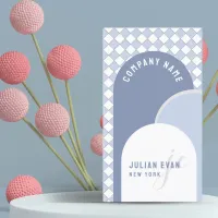 Whimsical Retro Arch Dusty Blue Business Card