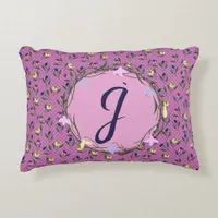 Pretty Pink Purple and Yellow Pansies Accent Pillow