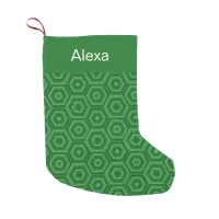 Green Nested Hexagons Personalized Name Small Christmas Stocking