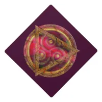 Crimson Celtic Mandala of Energy Graduation Cap Topper