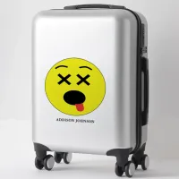 Funny Sick Emoticon Emoji Yellow Face Add Name 14" Sticker