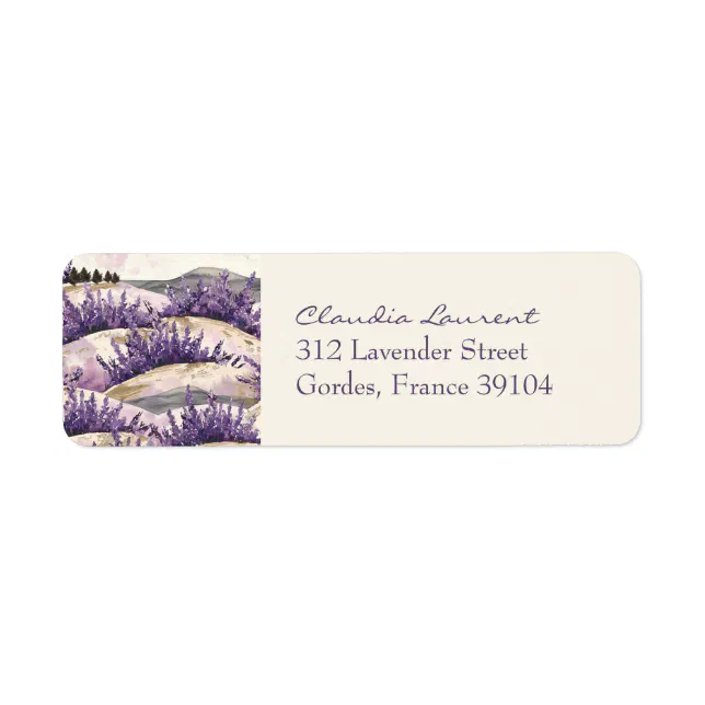 Elegant French Lavender Fields Return Address Label