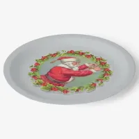 Santa in a Wreath Paper Plates