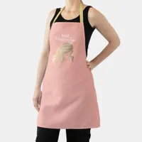 Custom Beauty Salon Co. Name Pink & Gold Staff Apron