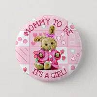 IT A GIRL, MOMMY TO BE BABY SHOWER BUTTON BABY