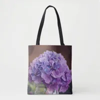 Purple Hydrangea in Mason Jar Photograph Tote Bag