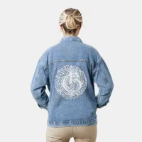 Fancy Victorian Calligraphy Monogram G Womens Denim Jacket