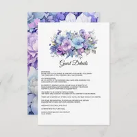 Silver, Icy Blue and Lilac Wedding Guest Details Enclosure Card