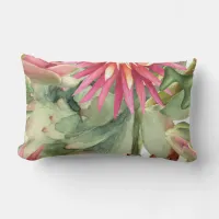 Cactus Brights Bloom Lumbar Throw Pillow