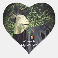 Halloween Wizard Goat Heart Sticker