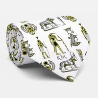 Ancient Egyptian Hieroglyphs Symbols Monogram Neck Tie