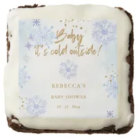 Blue Baby its Cold Outside Winter Baby Shower Brownie