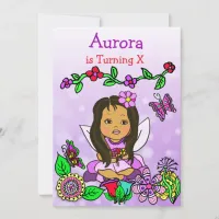 Hispanic or African-American Fairy Birthday Invitation