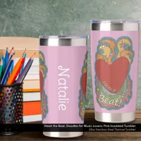 Heart the Beat: Doodles for Music Lovers: Pink Insulated Tumbler