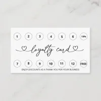 *~* Simple Minimal Heart QR LOGO Rewards Thank you Loyalty Card