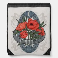 Flower Astrology and Magic - Poppies Drawstring Bag