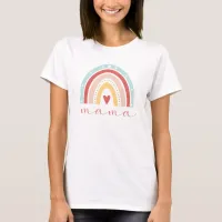 Cute Boho Rainbow Heart Mama Mom Mothers Day Tri-Blend Shirt