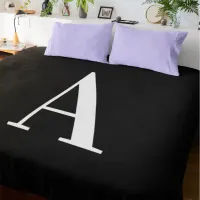 Black and White Large A Monogram Duvet Cover