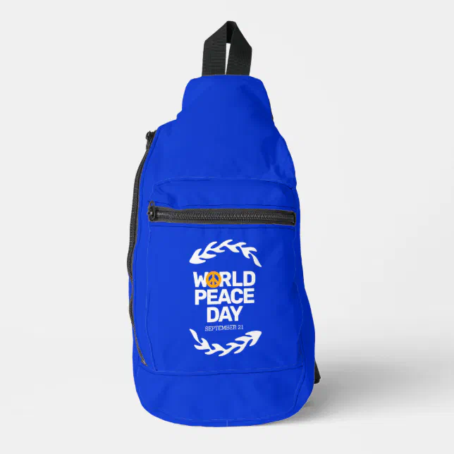 Blue Orange World Peace Day Peace Sign Sling Bag