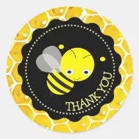 Cute Honeybee Honeycomb Thank You Stickers