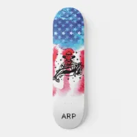 *~* Military Vet FISHERMAN Red White Blue Flag Skateboard
