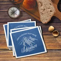 Up For Adventure Mountains White ID358 Paper Napkins