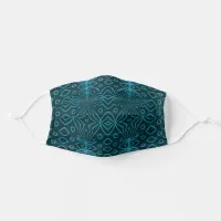 Modern Denim Blue Decorative Geometric Pattern Adult Cloth Face Mask