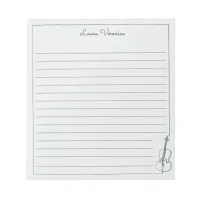 Classic Modern Violin Cello Name Lined Notepad