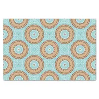 Pastel Blue & Camel Brown Moroccan Mosaic Pattern Tissue Paper