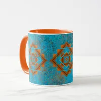 Southwest Mountain Peaks Turquoise Geometric Mug