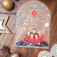 Family picture Christmas Party Acrylic Invitations