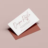 Modern Terracotta Handwritten Diaper Raffle Enclosure Card