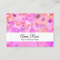 *~* Girly Popular Watercolor Floral Pink Lavender Business Card