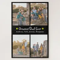 Custom 4 Photo Greatest Dad Ever Father's Day LG Jigsaw Puzzle
