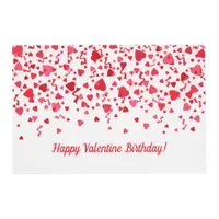 Valentine Birthday Red Confetti Hearts  Placemat